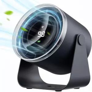 배터리 작동식 WSKEN 책상 선풍기 사무실 침실 주방 가정 실외용 조용한 디지털 디스플레이 휴대용 100