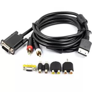 컨버터 어댑터 플러그가 있는 세가 드림캐스트 DC128에서 VGA박스 코드용 화이트닝 VGA 오디오 비디오 AV