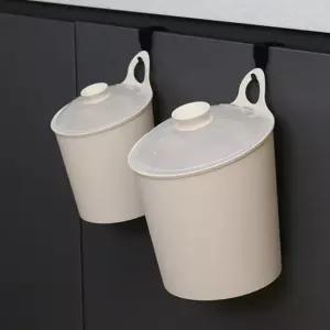싱크대휴지통 쓰레기통 음식물통 니본 고리걸어휴지통 다용도 뚜껑포함 대소2p뚜껑세트