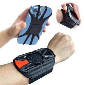 달리기용 손목밴드 휴대폰 홀더, 손목 스트랩 360 회전 및 분리 가능 - iPhone 16 / 15 13 XR, 삼성 기타 제품과 호환 4인치-6.5인치 휴대폰에 적합 걷기용(S)