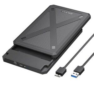 iDsonix 2.5인치 하드 드라이브 인클로저 USB 3.0에서 SATA III까지 7mm / 9.5mm SSD HDD(UASP 포함), 도시바 삼성 WD, Xbox PC TV 블랙용