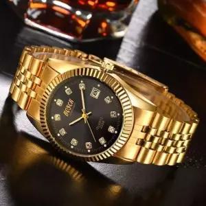 볼드한 골드 스트립 커플시계 HCS2+2vzJ