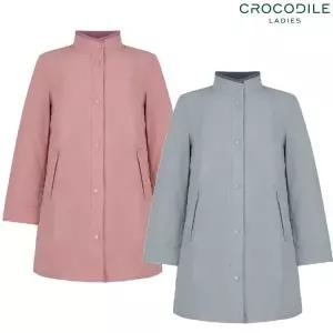 [크로커다일레이디](CLESPD101)체크 배색 하프기장 패딩 점퍼_GN