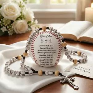 로지 야구와 함께하는 소년 야구를 위한 키겔리 5개 첫 성찬 선물 카드 기독교 종교 확인 세례 10대 스포츠