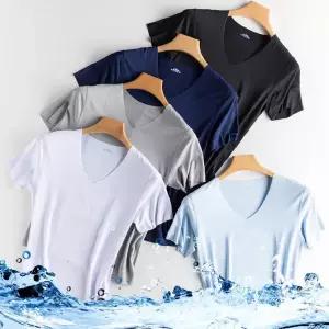 (1플러스) 가볍고 시원한 노라인 쿨링 티셔츠 심리스 브이넥 냉감 런닝 에어리즘 이너웨어