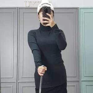 리나 피치 기모 여성 골프 이너웨어 목폴라 티셔츠