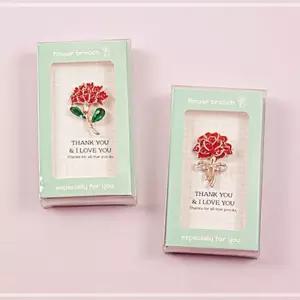 카네이션브로치 큐빅 감사선물 미니카드포함 색상랜덤 HWBFFF99