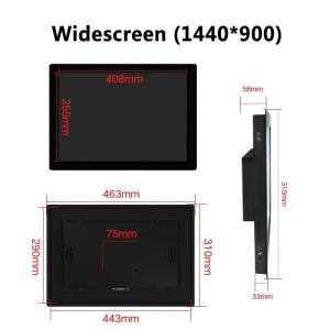19인치 벽걸이형 산업용 캐비닛 터치스크린 모니터 저항성 VGA DVI AV BNC 포함