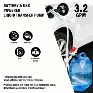 4개의 글로벌 커플러가있는 운반 가능한 액체 전송 팬 USB배터리 28GB 용 이중 전원 가스 석유 디젤 등유
