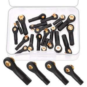 글락스 20pcs M2 M2.5 M3 레버 스티어링 링크 타이 로드 엔드 볼 헤드 나사 및 너트, 4 사이즈 조인트 엔드, 홀더 RC 크롤러 차량용