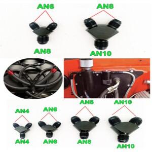 HQ 블록 Y 어댑터 피팅 티 오일 파이프 조인트 수나사 AN4 AN6 AN8 AN10 알루미늄 연료 호스