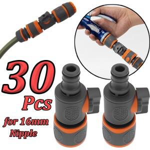1-30Pcs 정원 호스 어댑터 플라스틱 밸브 퀵 커넥터 16mm  연결 조인트 관개 피팅