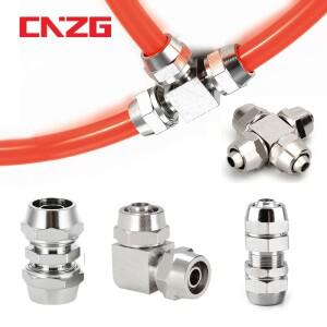 구리 도금 니켈 공압 공기 퀵 커넥터 호스 튜브 OD 4MM 6 8 10 12 14 16MM 고속 조인트 연결 KPV KPE PM PZ