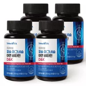 프리미엄 칼슘 마그네슘 아연 비타민D&K 꼬막칼슘 뼈건강 골다공증 샤인비타 4개 360정12개월분