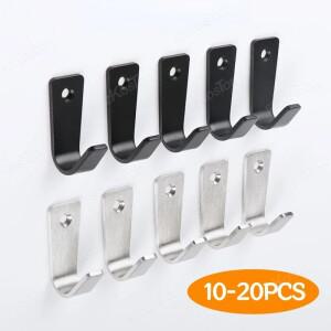 1020Pcs J 자형 단일 구멍 코트 후크  옷 랙 욕실 스테인레스 스틸 녹 방지 홈 호환 천장 벽