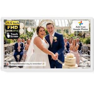 NexFoto 터치스크린 화이트 프레임 액자 WiFi 포토에서 통한 엄마 구글 조부모를 마이크로 추가 5인치 포토 SD를 위한 대형 결혼식 디지털 USB 64GB 선물 21 사진 업로드