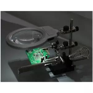 클립 보조 스탠드 악어 집게 돋보기 확대경 납땜 LED