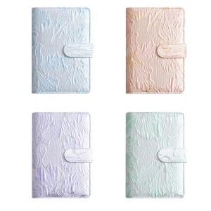 예산 계획 및 스크랩북 분리형 페이지 양각 디자인  가죽 커버 노트북 A6 크기