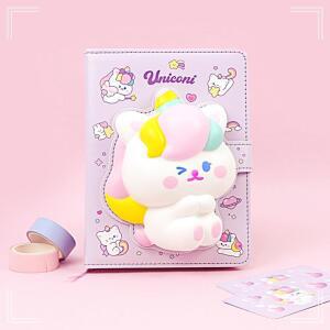 [2개구성] 유니코니 스퀴시 노트 팬시 학용품 캐릭터 어린이다이어리 어린이 문구 AWD4E2C2