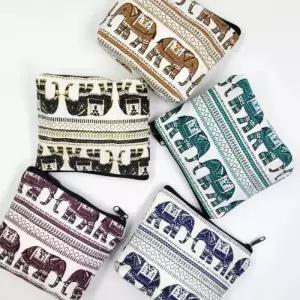 화장품 태국 코끼리 패브릭 소형 파우치 메이크업 생리대 주머니 가방 여행용 출장용 면