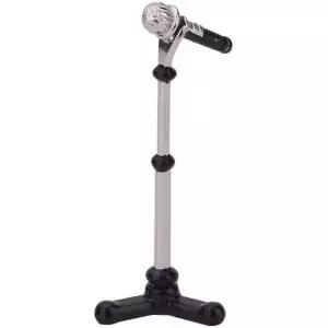 1/12 인형의 집 미니어처 액세서리 스탠드가 있는 메탈 마이크 음악실 녹음실 스튜디오 장식