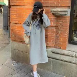 ONM 후드 기모 여성 원피스 여자 롱 원피스 빅사이즈 2색