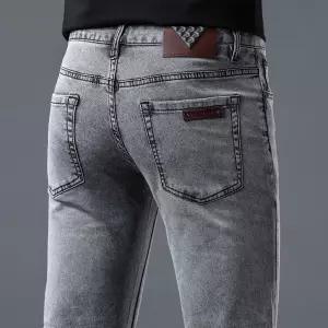 팬츠 남성 회색 청 배기핏 스모크 내마모성 워싱 스판 미드컷 소프트 집업 원픽1