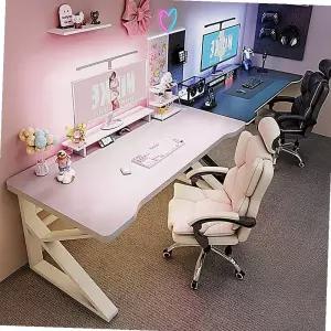 2인용 게이밍 데스크 200cm 피시방 책상 흑백 컴퓨터 커플 테이블