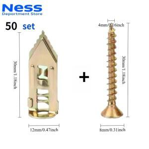 콘크리트앙카 50세트 셀프 드릴링 드라이월 앵커 30mm 석고 확장 나사 포함