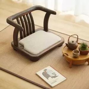 원목 낮은 가죽 나무 의자 스툴 거실용 등받이의자