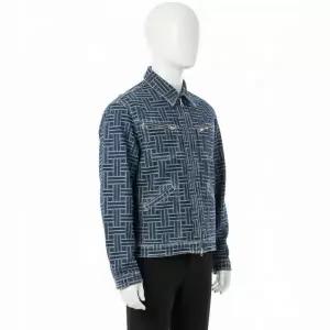 겐조 KENZO 위브 자수 트러커 데님 자켓 남성 청자켓 FE65DV3106J2DD