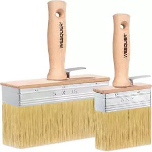 웨스커 데크 얼룩 브러시 2피스 라임워시 페인트 목재 나무 울타리 가구 내부 외부 프로젝트