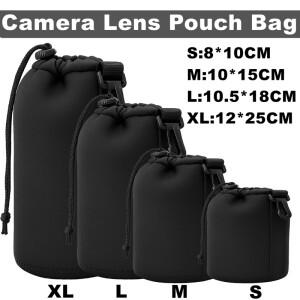 1/4개 카메라 렌즈 파우치 가방 네오프렌 방수 소프트 비디오 케이스 캐논 소니 호환  대부분의 디지털 SLR