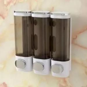 [SBD] 화이트 물비누 3구 디스펜서 벽걸이 잠금락 샴푸케이스 300ml