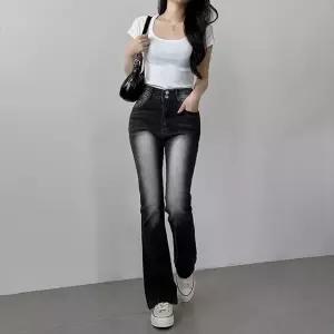 자체제작 골반뽕 부츠컷 투버튼 데님 팬츠 mb-8050c