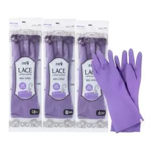 천연 라텍스 레이스 바이올렛 고무장갑 10개 3종 택1