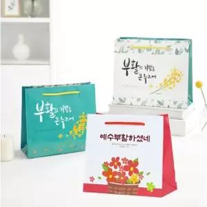 부활절계란포장지 경지사 계란포장쇼핑백 대 디자인1종 25빨강 10매1세트 부활절포장용품 부활절계란꾸미기