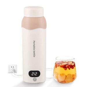 YOIDOO 여행용 전기차 주전자 316 스테인리스 스틸 6가지 온도 조절 및 자동 차단 기능이 있는 소형 휴대용