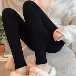 [옷자락]여성 기모 골지 롱 레깅스 따뜻한 데일리 팬츠