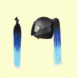 오토바이 헬멧 장식 드레드락 블루스카이 가발 땋은머리 튜닝 액세서리 B36-008