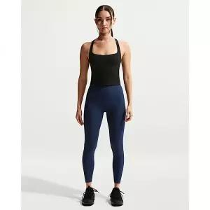 NIKE 나이키 젠비 여성 하이웨이스트 78 노 프론트 심 레깅스 - 미드나이트 네이비화이트 II5234-410 18991