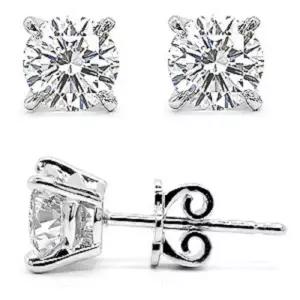 1캐럿 모이사나이트 다이아몬드 다이아 귀걸이 웨딩 프리미엄 4발