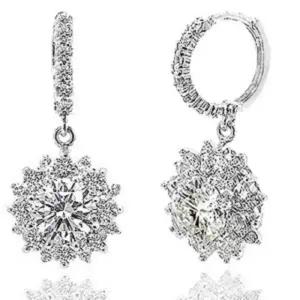 1캐럿 모이사나이트 다이아몬드 다이아 귀걸이 웨딩 원터치 발렌티나