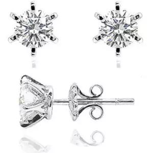 1캐럿 모이사나이트 다이아몬드 다이아 귀걸이 웨딩 클래식 6발