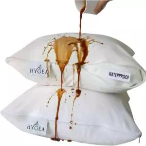 하이게아 내추럴의 고급 베개 보호대 2종 세트 - 방수 부드러운 통기성 폴리에스터 원단 청소가 간편