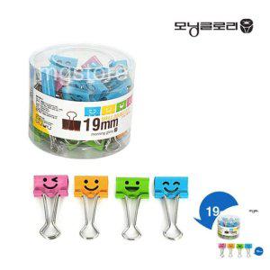 문서클립 종이 더블 철집게 사무용 압정 핀 메모핀 스마일 더블클립 19mm 1통 40ea