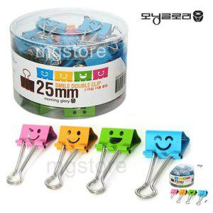 문서클립 종이 더블 철집게 사무용 압정 핀 메모핀 스마일 더블클립 25mm 1통 48ea