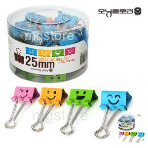 문서클립 종이 더블 철집게 사무용 압정 핀 메모핀 스마일 더블클립 25mm 1통 48ea
