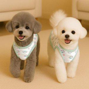 민트화이트배색 구름양 티셔츠 댕댕이옷 반려동물옷