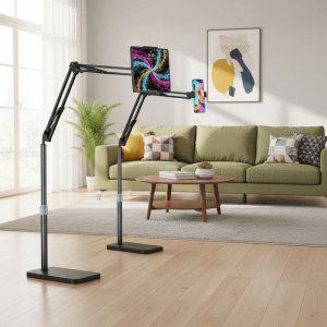 P77 스탠딩 폰 거치대 스마트폰 태블릿 홀더 침대 쇼파 항공샷 누워서 자바라 폰 거치대